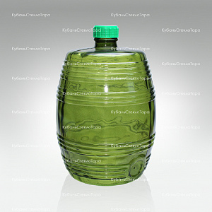 Бутыль 10,0 л Бочонок (зеленый) стеклянный оптом и по оптовым ценам в Екатеринбурге